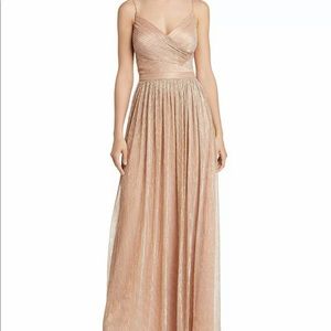 Laundry by Shelly Segal Metallic Rose Gold Gown